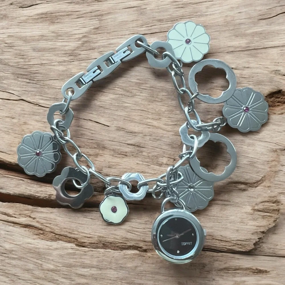Esprit Silver and Black Smart Bracelet Charm Watch